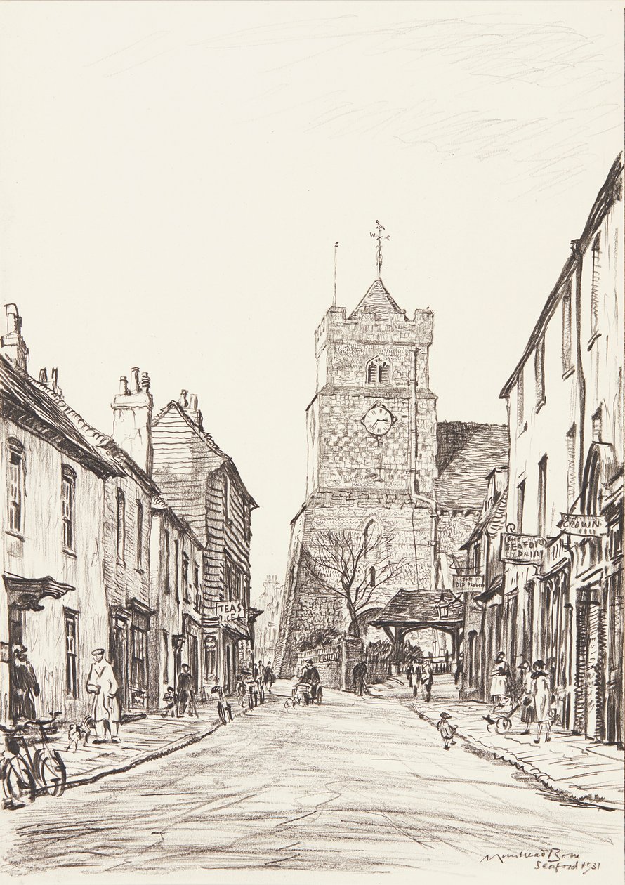 De Oude Kerk, Seaford door David Muirhead Bone