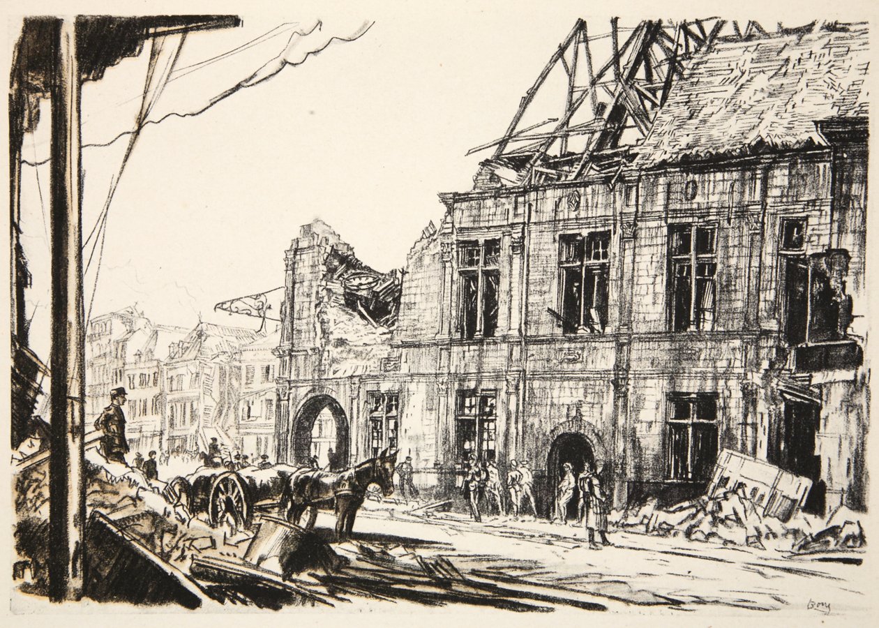 Het stadhuis van Peronne, illustratie uit 