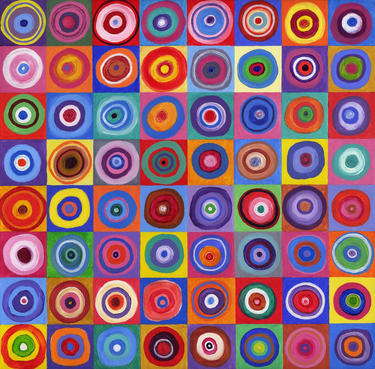 In Square Circle 64 naar Kandinsky, 2012 (acryl op doek) door David Newton