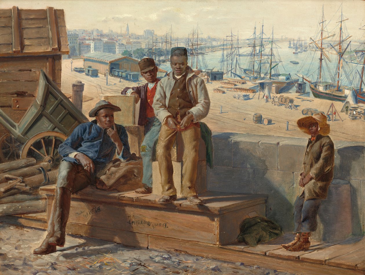 Negrojongens aan de Kade door David Norslup