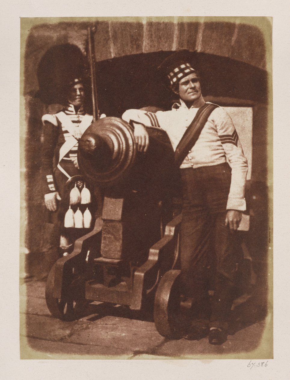 Artillerist en Hooglander, Edinburgh Castle door David Octavius Hill