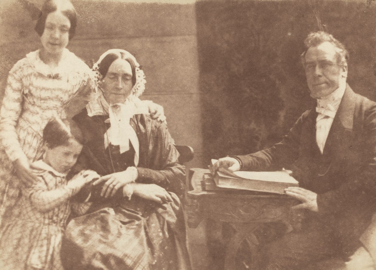 Dominee Ebenezer Miller en familie door David Octavius Hill and Robert Adamson