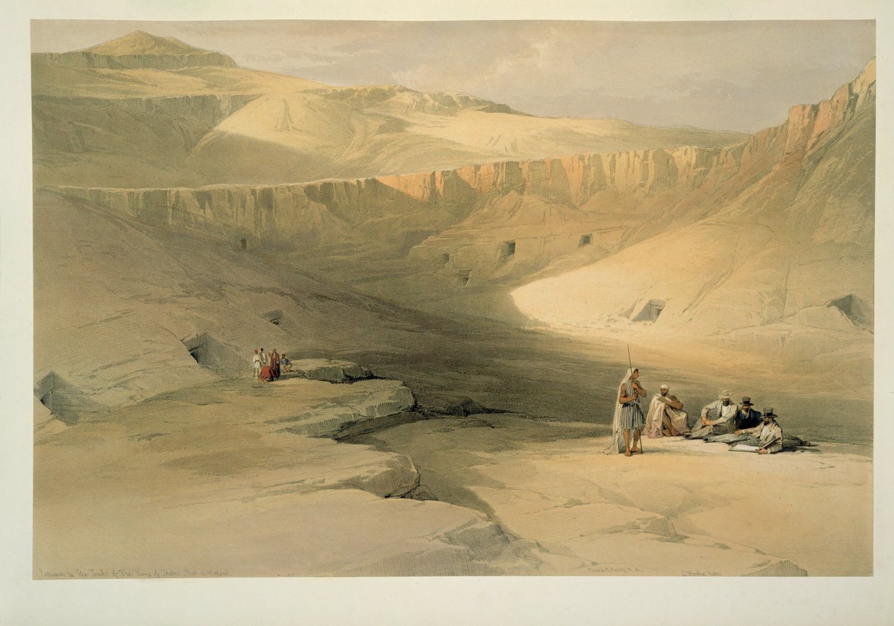 Binnenkomst in de Vallei der Koningen, Egypte door David Roberts