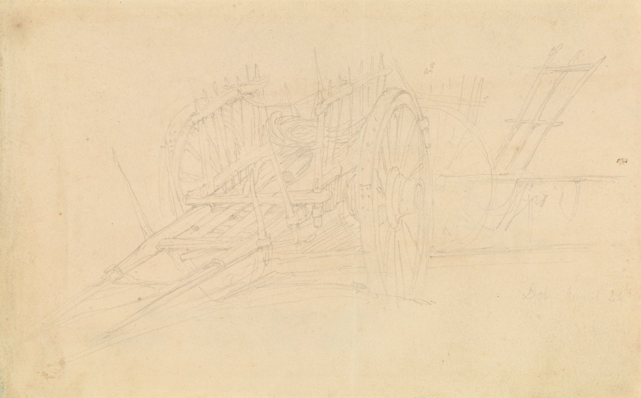 Boerenkar bij Dol, 1843 door David Roberts
