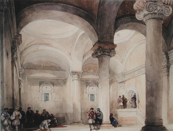 Interieur van een Moskee, ca. 1835 door David Roberts