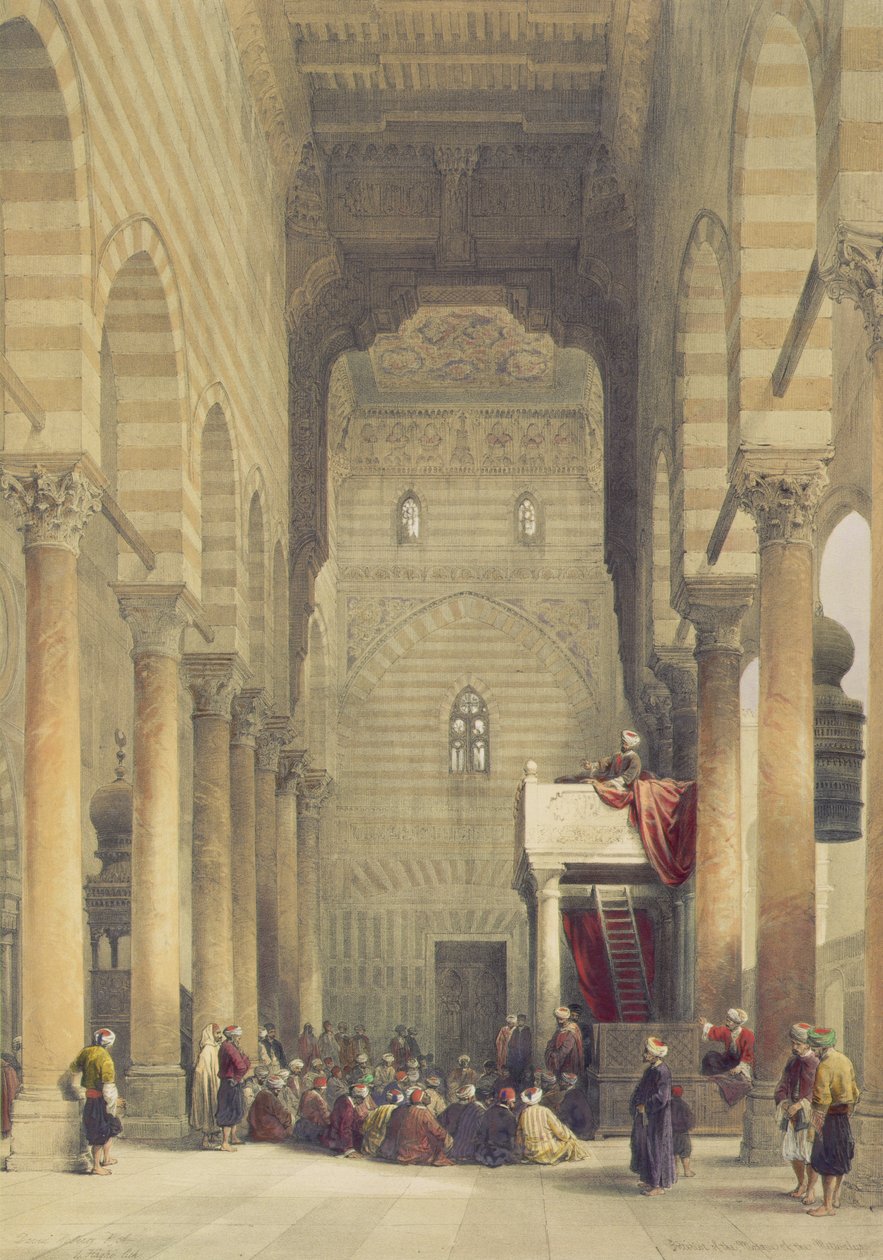Interieur van de Moskee van de Metwalys, Caïro, uit Egypte en Nubië, Vol.3 door David Roberts