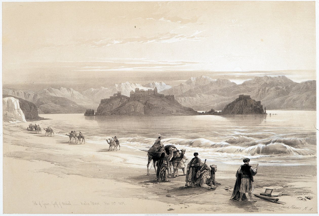 Eiland Graia, golf van Akabah, tekening gemaakt op 27/02/1839 in 