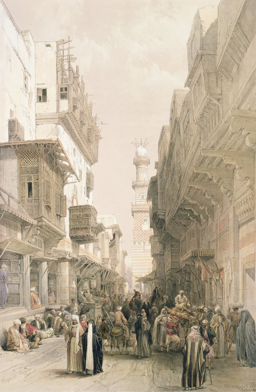 Moskee El Mooristan, Caïro, uit Egypte en Nubië, Vol.3 door David Roberts