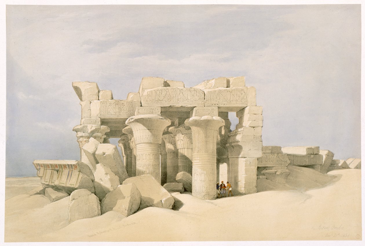 Tempel van Sobek en Horus in Kom Ombo, Egypte, 19e eeuw door David Roberts