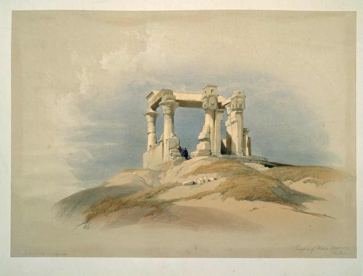 Tempel van Wadi Kardassy, Nubië door David Roberts