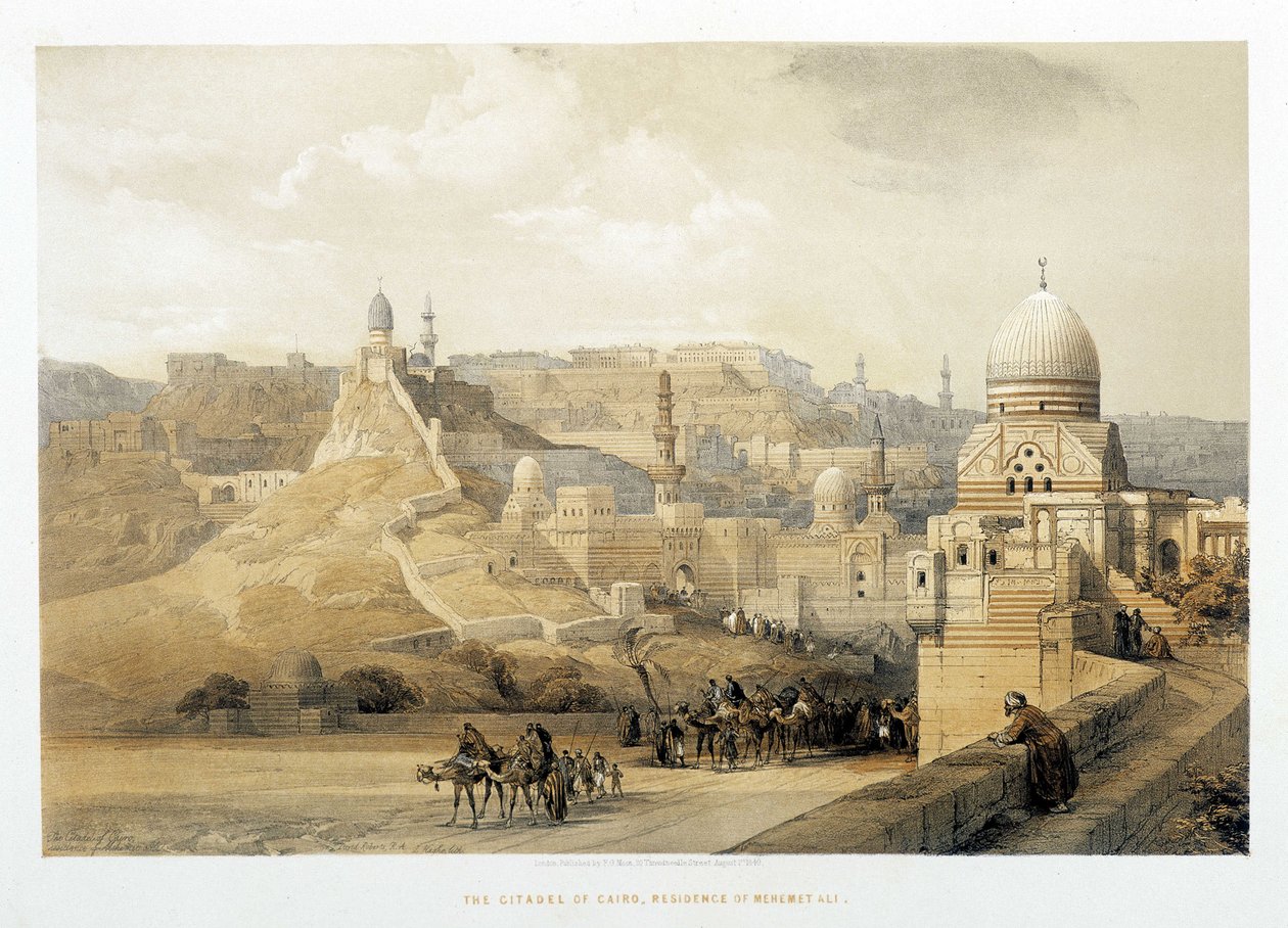 De Citadel van Caïro, Paleis van Mehemet Ali in “Het Heilige Land”, Londen 1849. door David Roberts