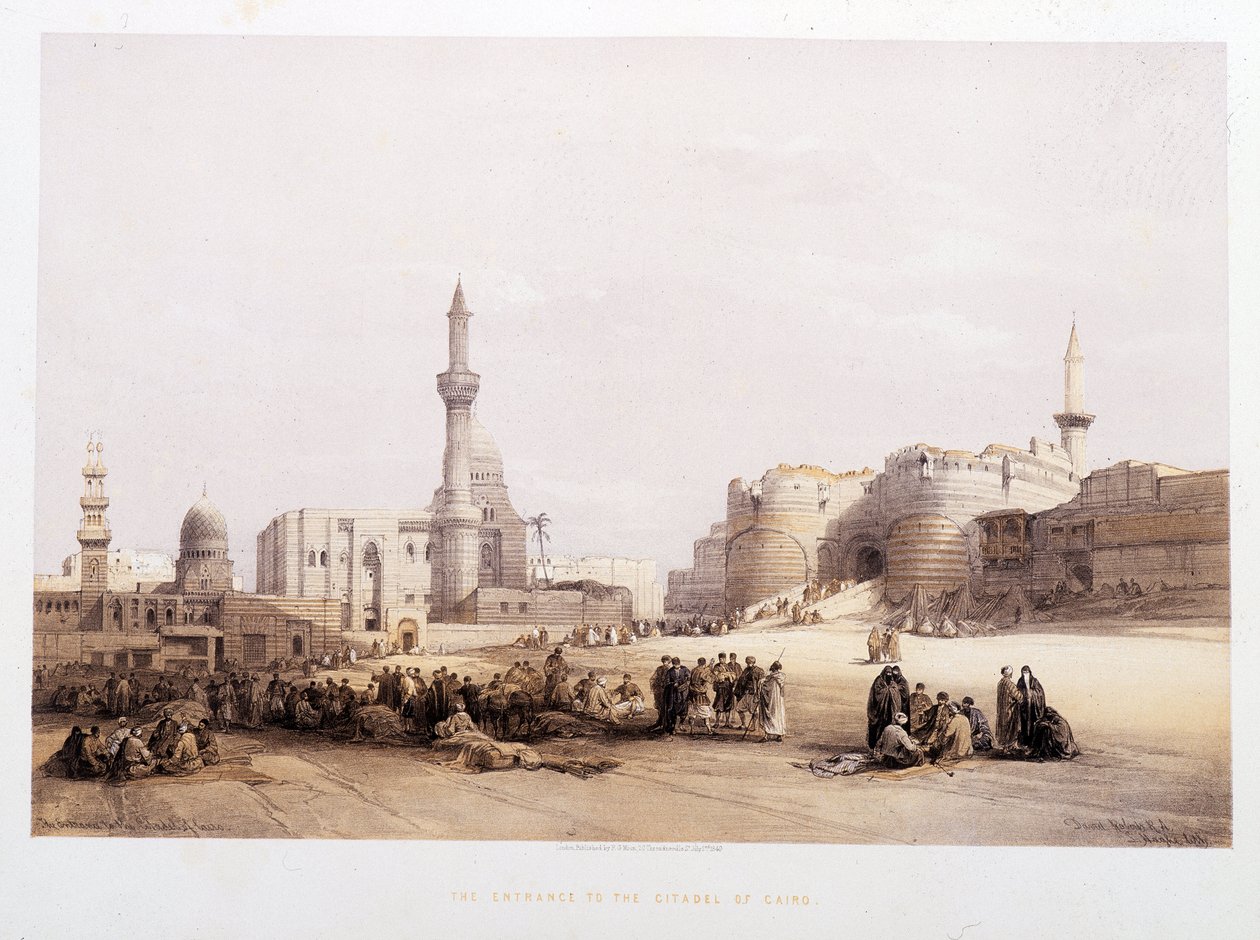 De ingang van de citadel van Caïro (Cairo) - in "The Holy Land" door David Roberts, Londen 1849 door David Roberts