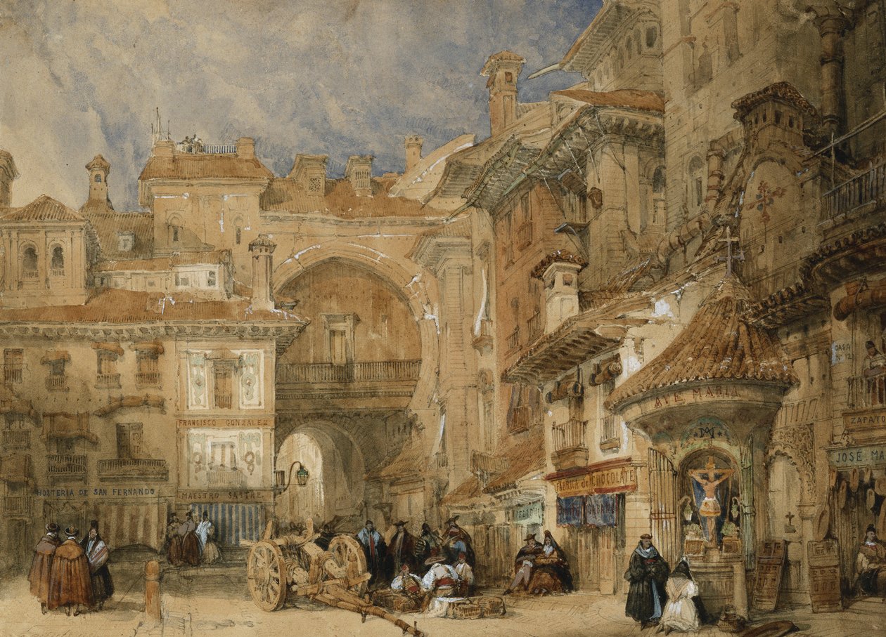 De Poort van de Viva Rambla, Granada, 1834 door David Roberts