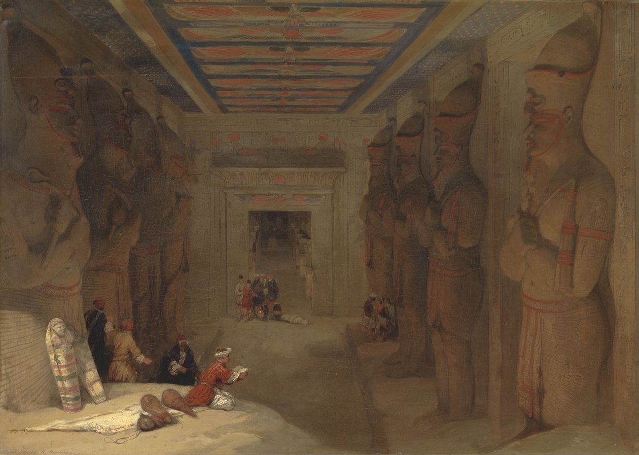 De Hypostyle Hall van de Grote Tempel in Abu Simbel, Egypte door David Roberts