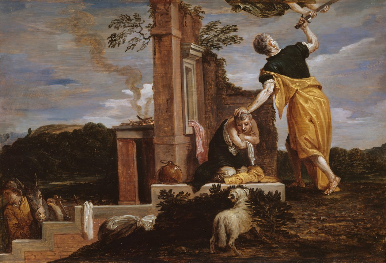 Abrahams offer van Isaak, 1654-1656 door David Teniers II