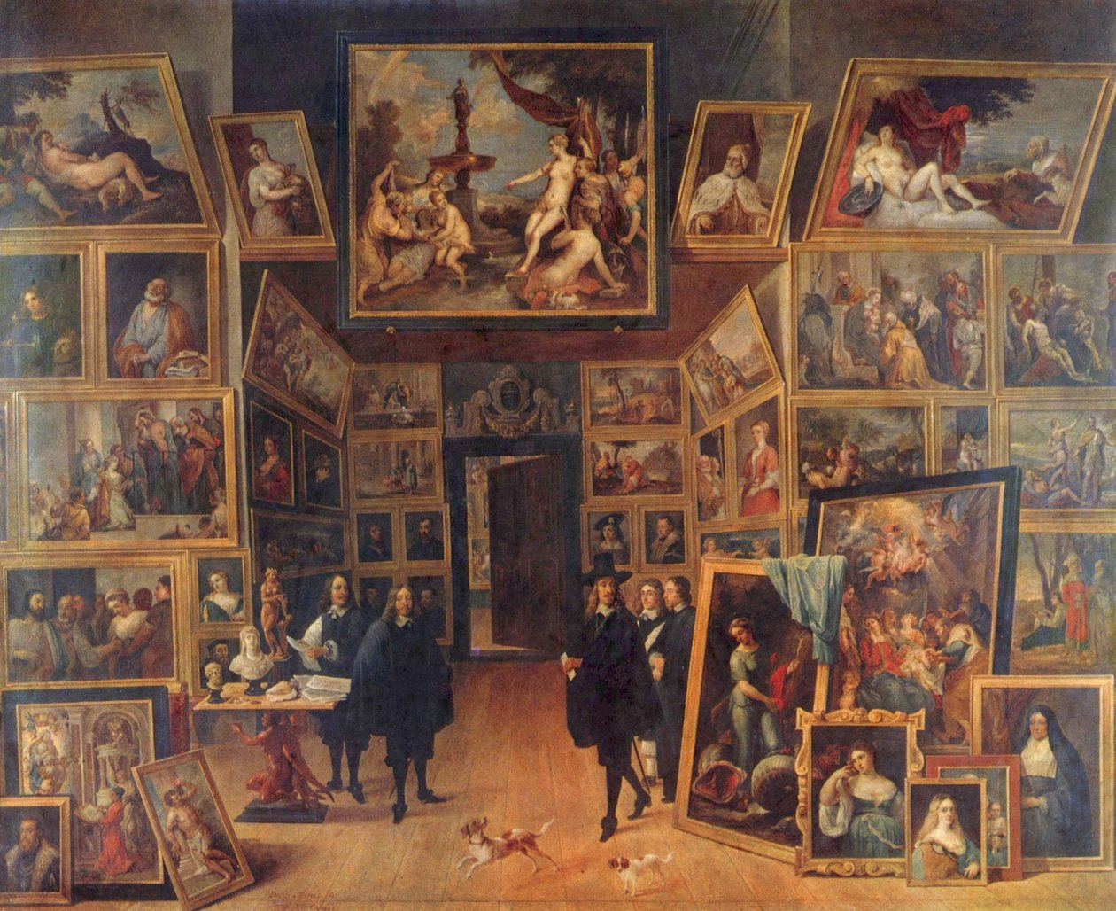 Archduke Leopold Wilhelm van Habsburg (1614-1662) in his art gallery in Brussels door David Teniers the Younger