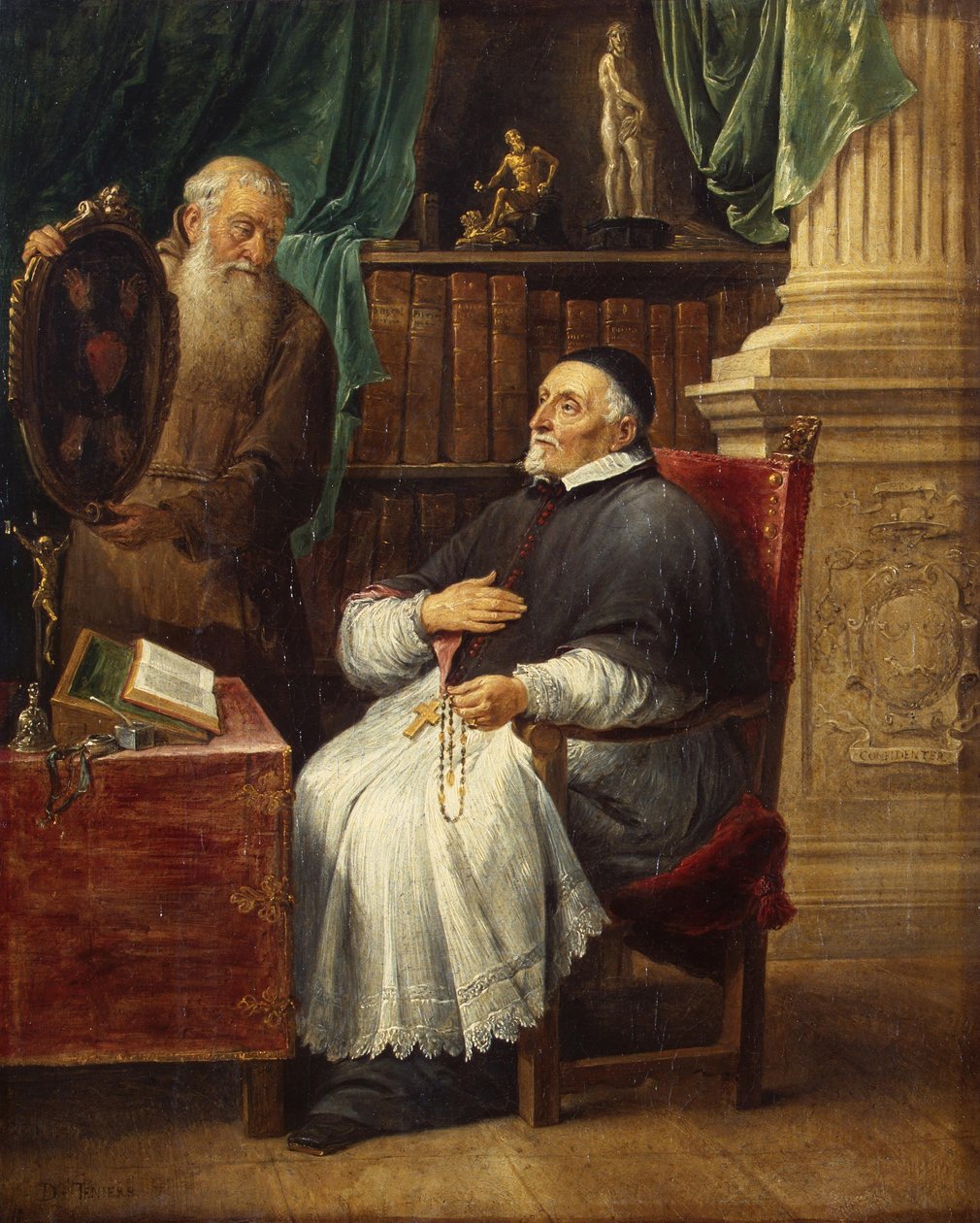 Portret van bisschop Antonius Triest en zijn broer Eugene, een kapucijn door David Teniers the Younger