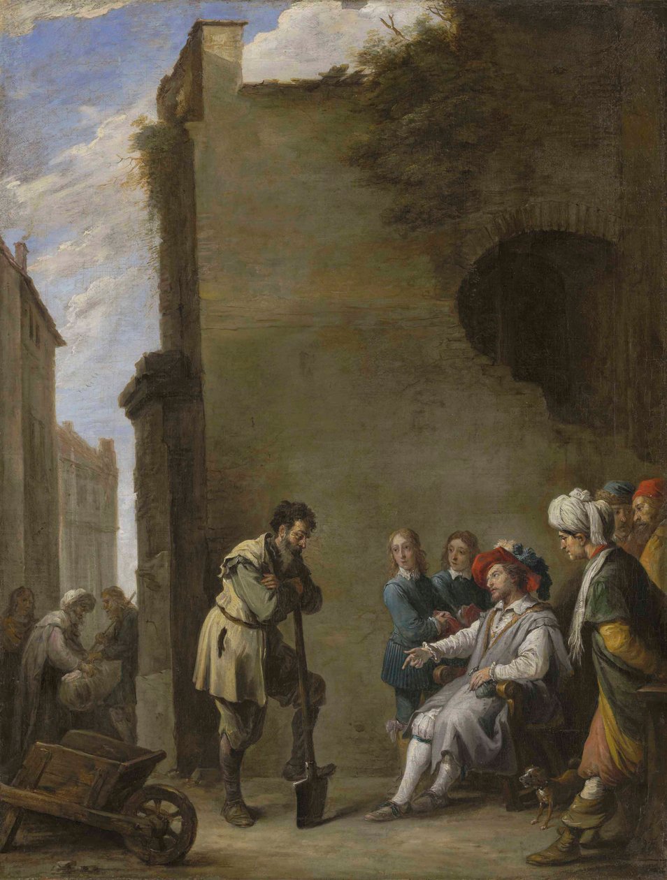 De gelijkenis van de arbeiders in de wijngaard door David Teniers the Younger