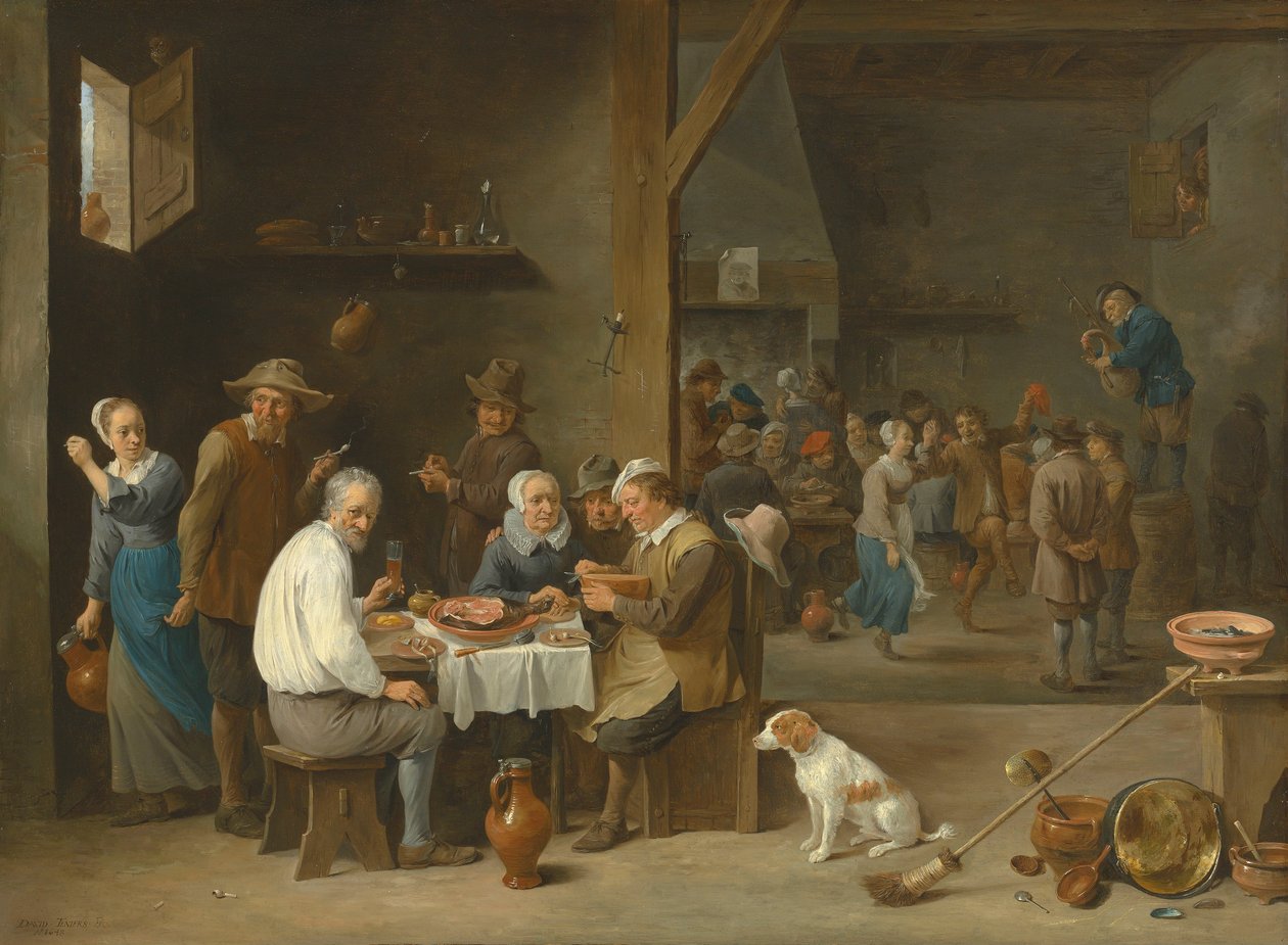 De hammaaltijd door David Teniers the Younger