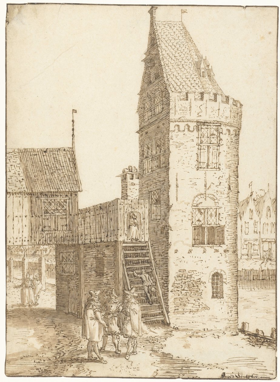 De toren Swijgh Utrecht te Amsterdam door David Vinckboons (I)