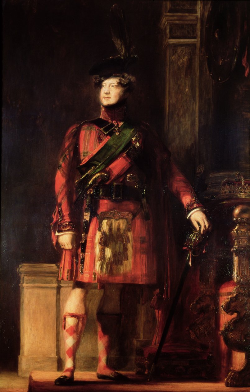 George IV (1762-1830) in Hoogland Kleding, 1830 door David Wilkie