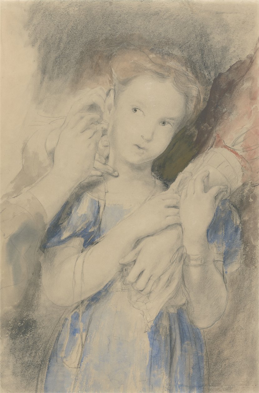 Studie voor De eerste oorbel door David Wilkie