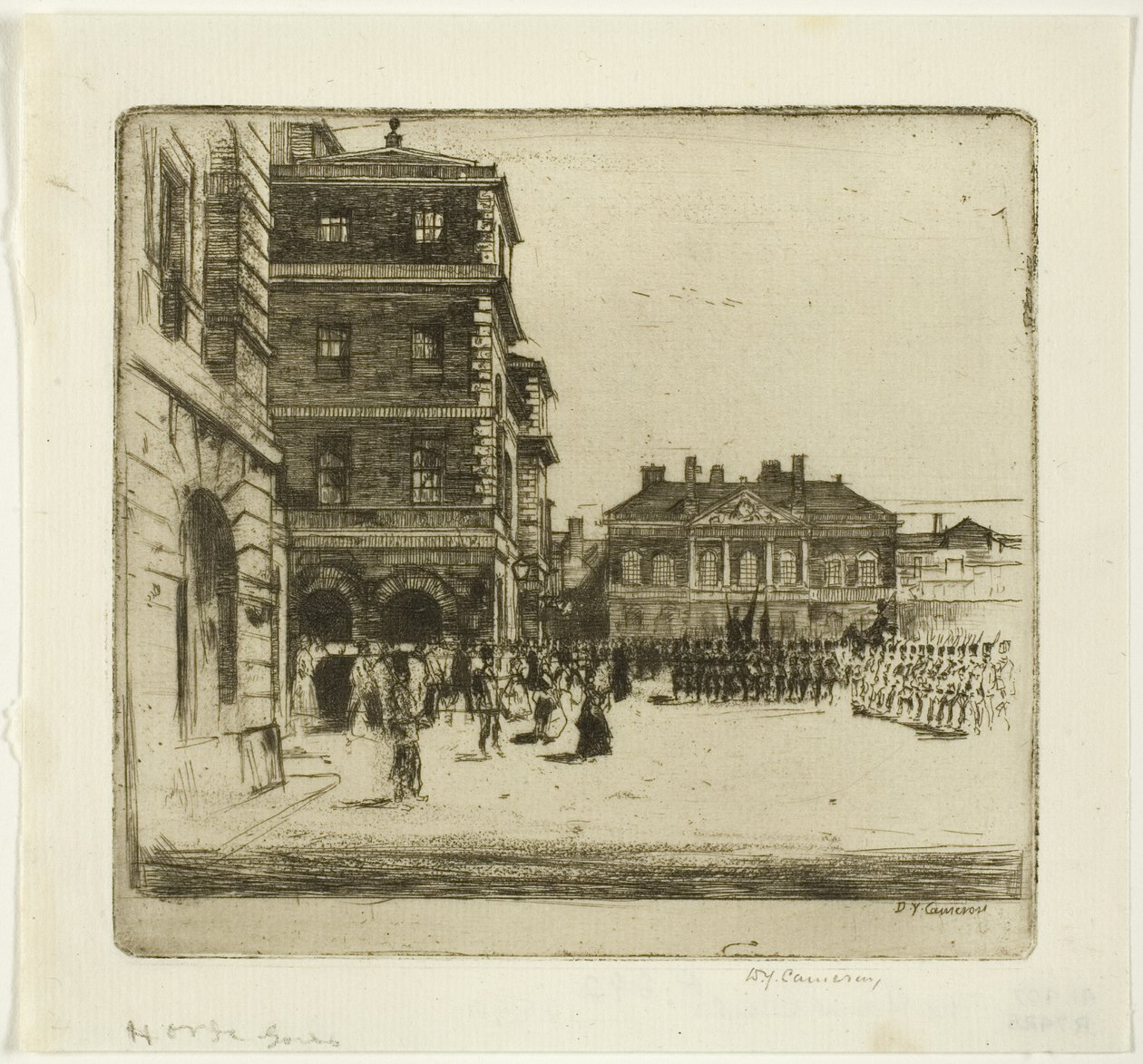 De Horse Guards, plaat vier uit de London Set door David Young Cameron
