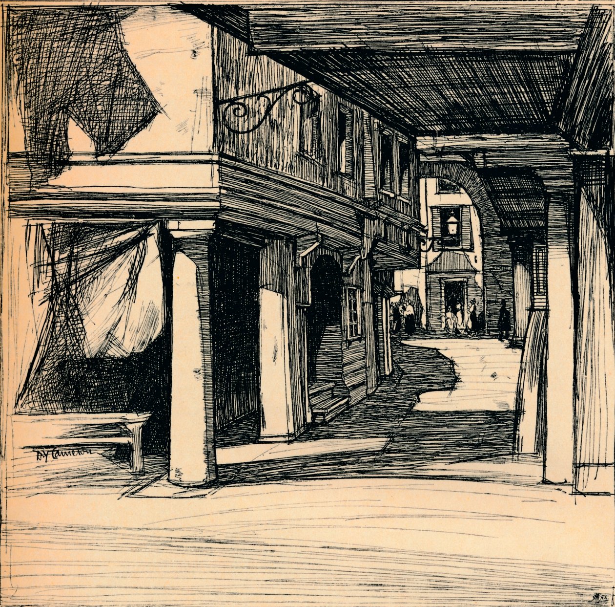 Venetiaanse Straat, 1900 door David Young Cameron