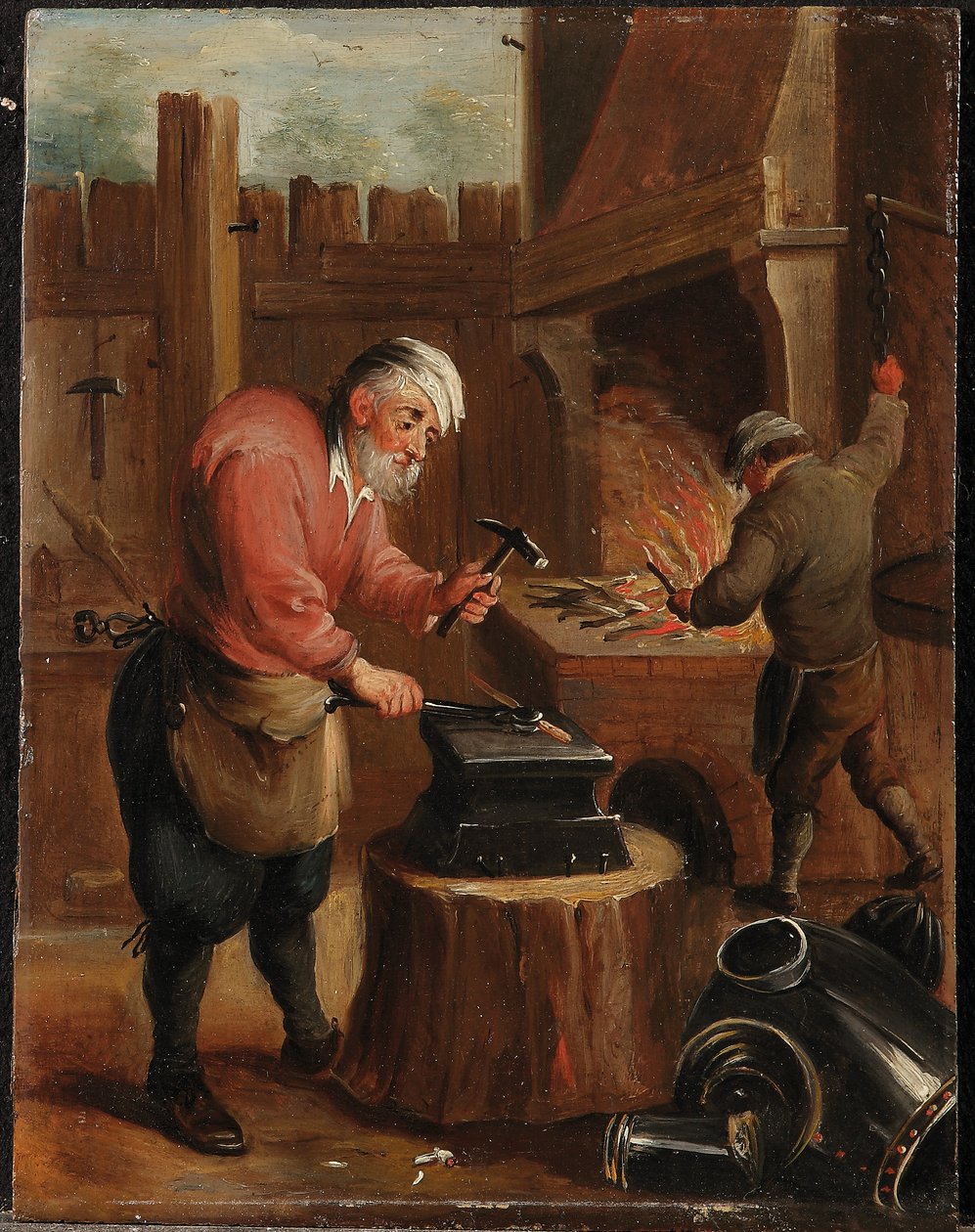 Een Allegorie van de Vier Elementen: Vuur door David the Younger (follower of) Teniers