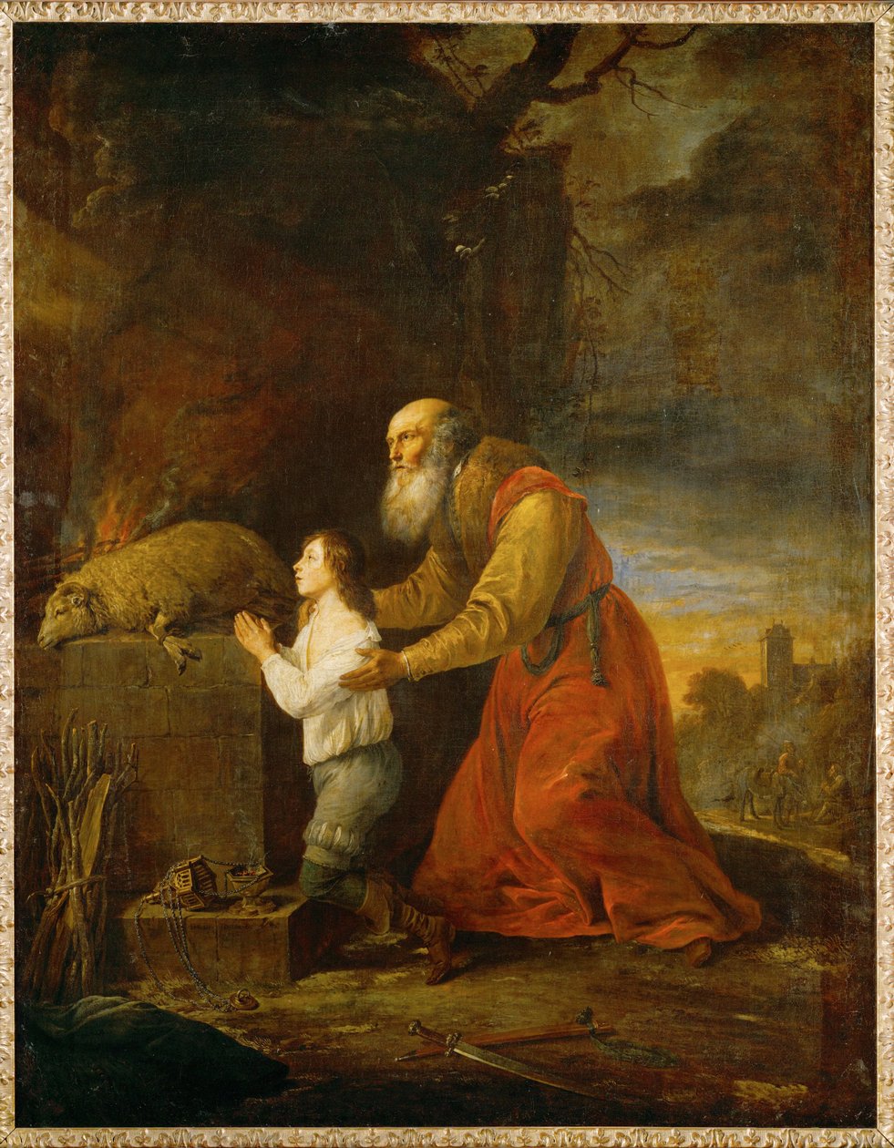 Abraham dankt voor het sparen van zijn zoon Isaak door David the Younger Teniers