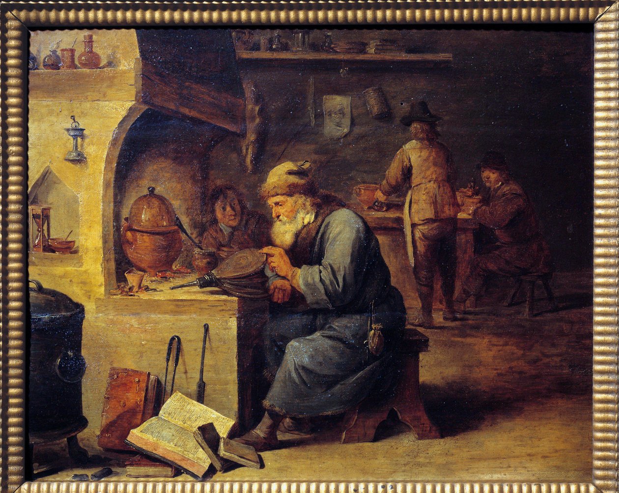 Een alchemist door David Teniers the Younger