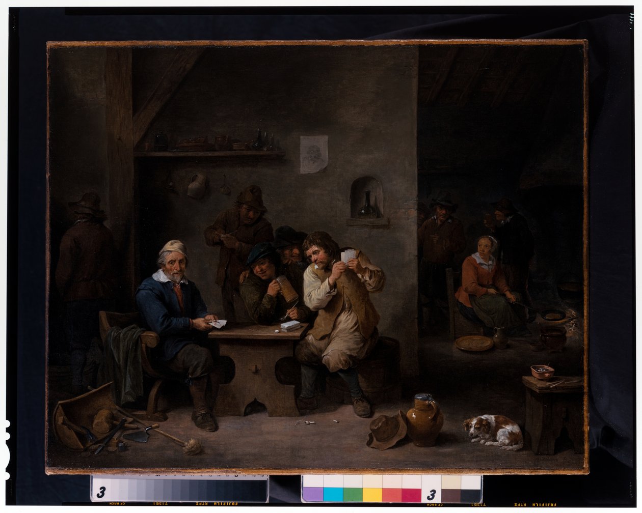 Figuren die gokken in een taverne door David the Younger Teniers