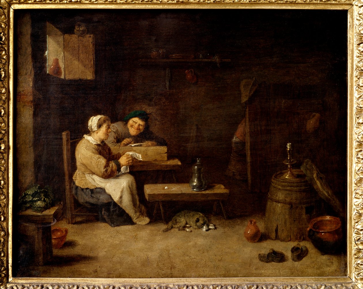 Interieur van een herberg Twee groteske personages in een Vlaamse herberg door David Teniers the Younger
