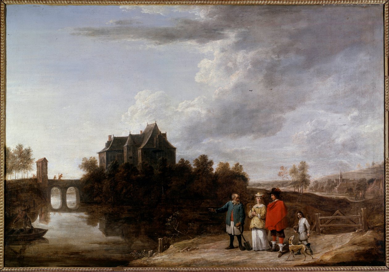 Het kasteel van Teniers in Perck. Schilderij door David Teniers II de jonge (1610-1690) 17e eeuw door David Teniers the Younger