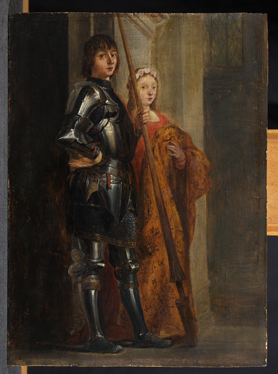 Heiligen George en Cecilia, naar Antonello da Messina door David Teniers the Younger
