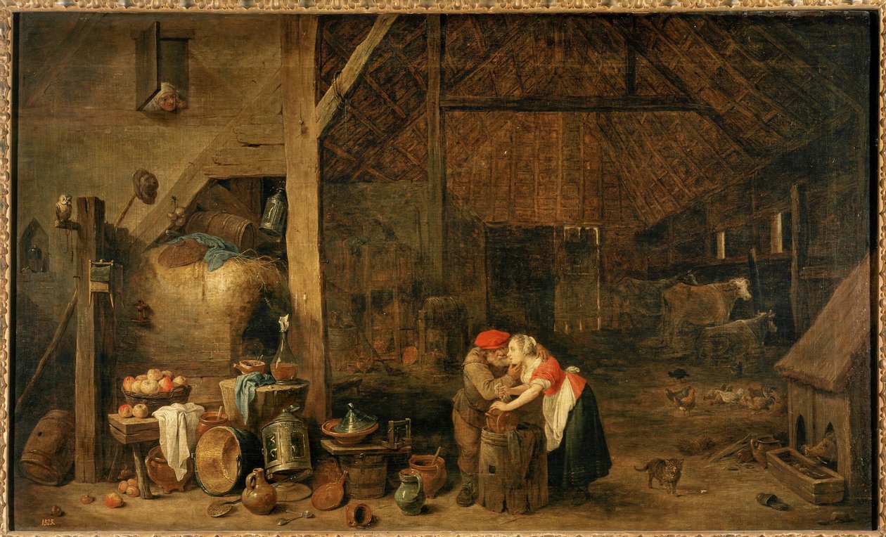 De oude man en het dienstmeisje door David the Younger Teniers