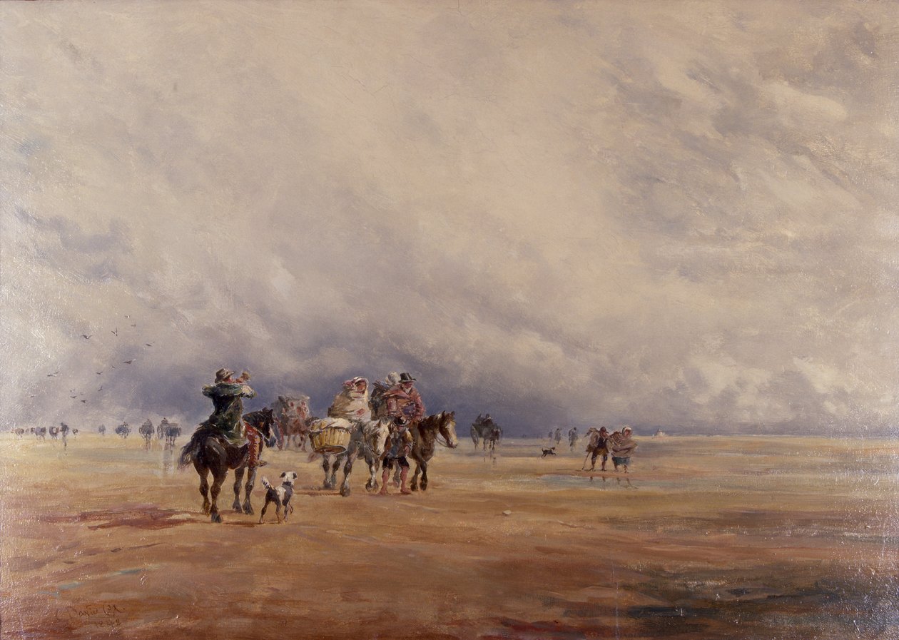 Lancaster Sands, Morecambe Bay (Schatten) 1842 door David the younger Cox