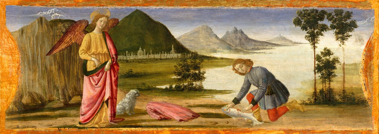 Tobias en de engel door Davide Ghirlandaio