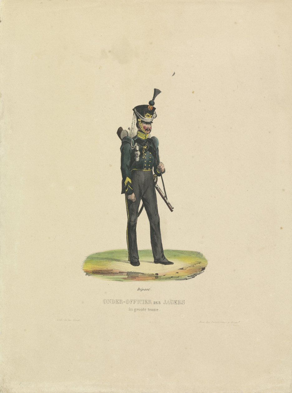 Jager in grote tenue, 1820-1825 door De la Cour