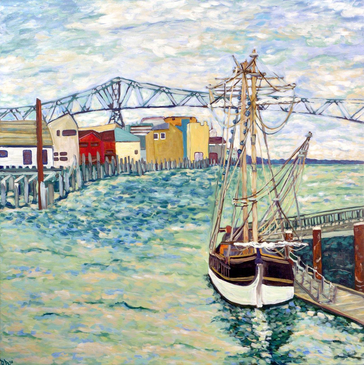 Astoria boot, 2018 (acryl op doek) door Deborah Eve Alastra