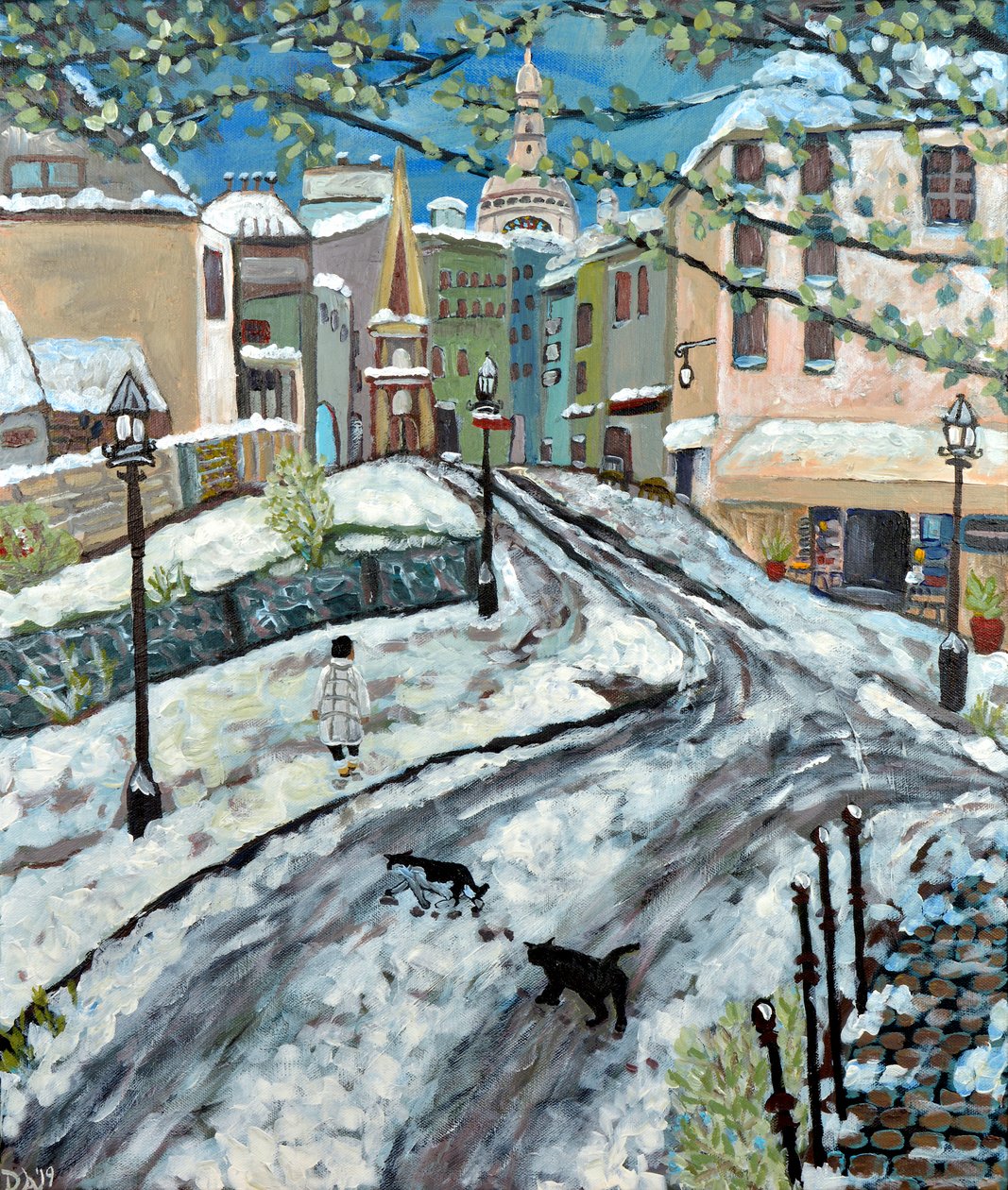 Vroege sneeuw, 2020 (acrylverf op doek) door Deborah Eve Alastra