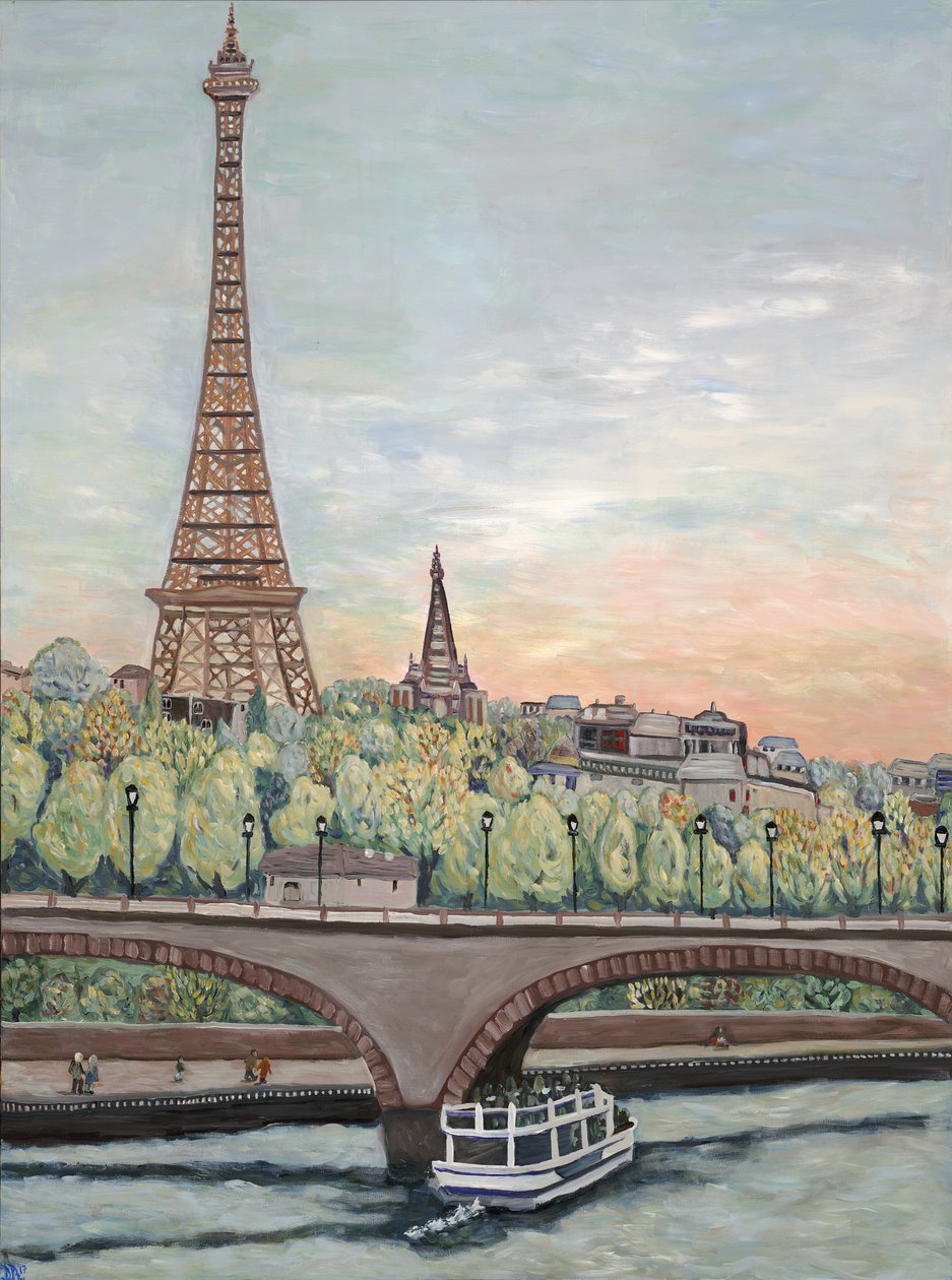 Uitzicht op de Eiffeltoren, 2017 (acryl op doek) door Deborah Eve Alastra