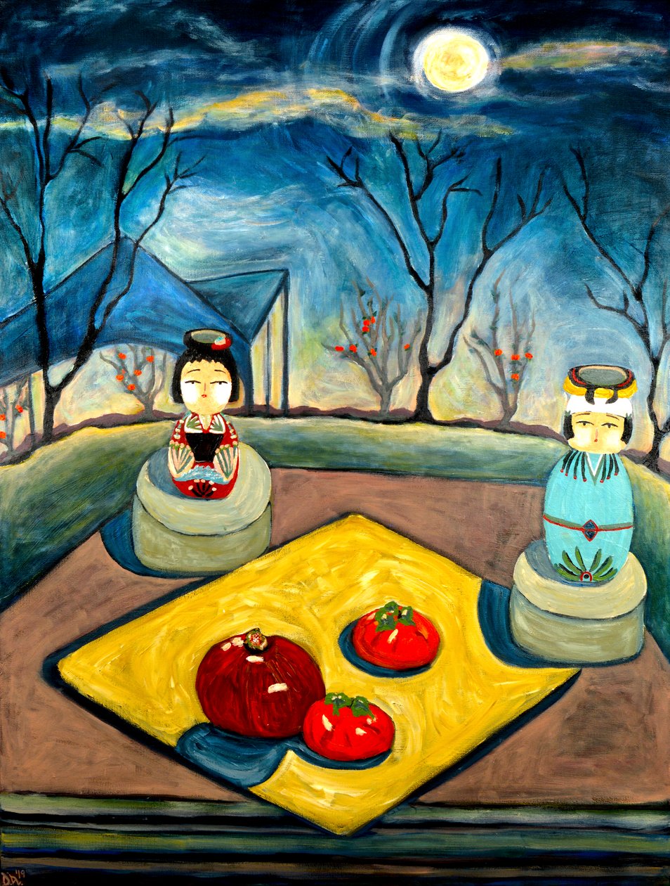 Nachtstilstand, 2020, acryl op doek door Deborah Eve Alastra