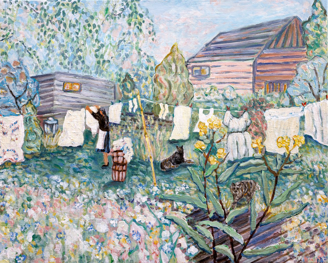 Op de lijn, 2024 (acryl op doek) door Deborah Eve Alastra