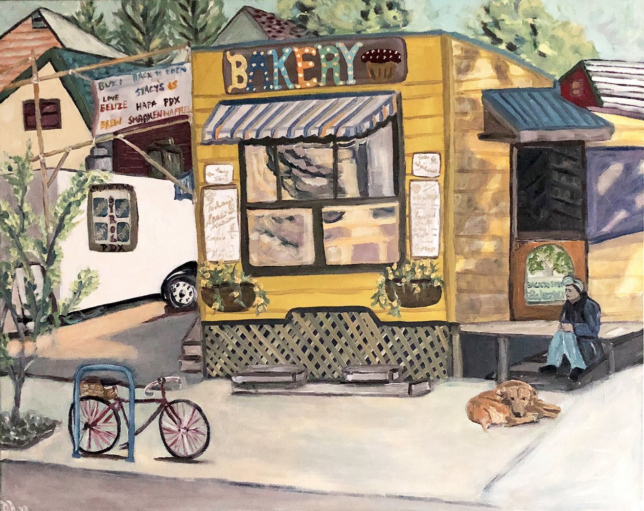 Portlandia, 2018 (acryl op doek) door Deborah Eve Alastra