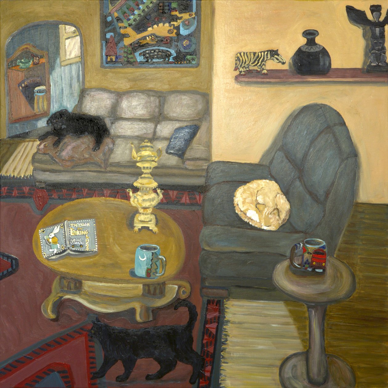 Primitief huis, 2019 (acrylverf op doek) door Deborah Eve Alastra