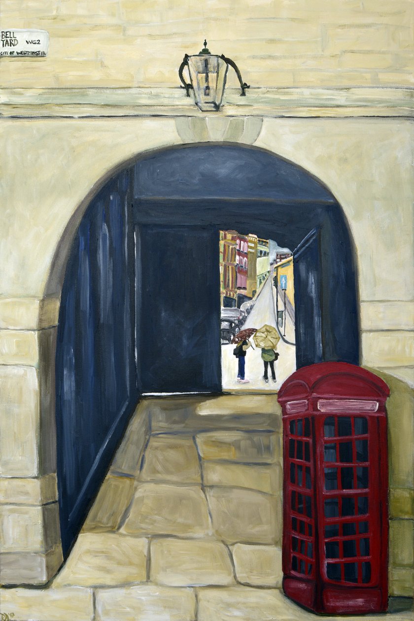 Red Phone Londen, 2017 (acryl op doek) door Deborah Eve Alastra
