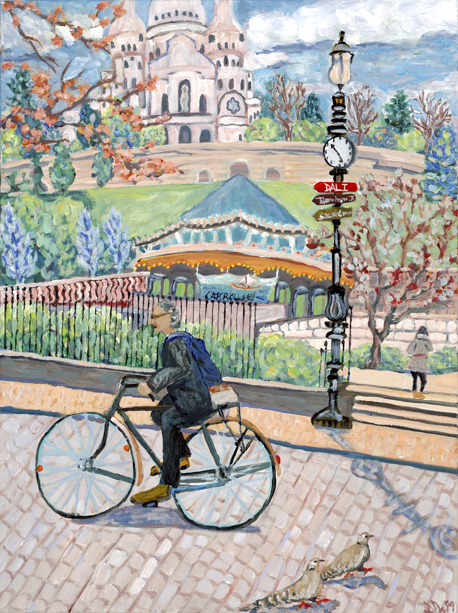 Gezicht op de Sacre Coeur, 2019 (acryl op doek) door Deborah Eve Alastra