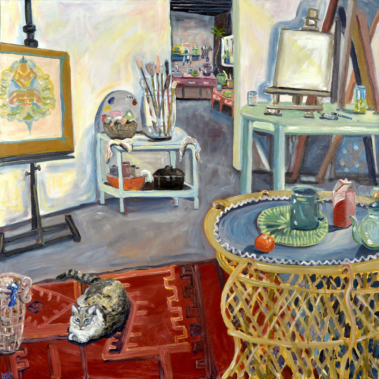Studio de Sabou, 2023 (acryl op doek) door Deborah Eve Alastra