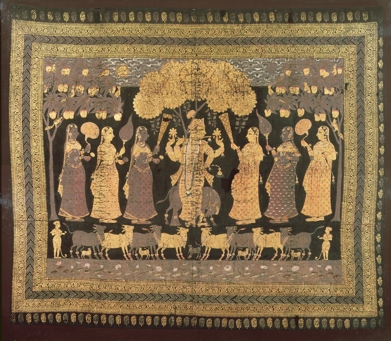 Krishna en zijn Gopis door Deccani School